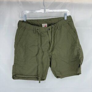 Relwen Men 30 Drawstring Paddle Short Army Olive Green Cinch Adjustable Waist